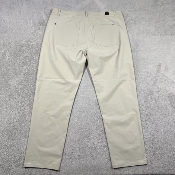 Vuori Meta Pants Mens 38x28 Beige Athletic Slim V430 Chino Stretch Golf - Picture 10 of 14